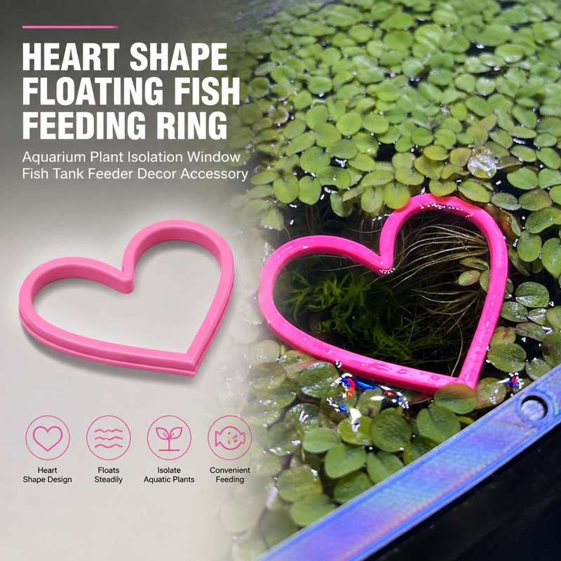Aquarium Fertilizer - Heart Shaped Floating Fish Feeding Ring